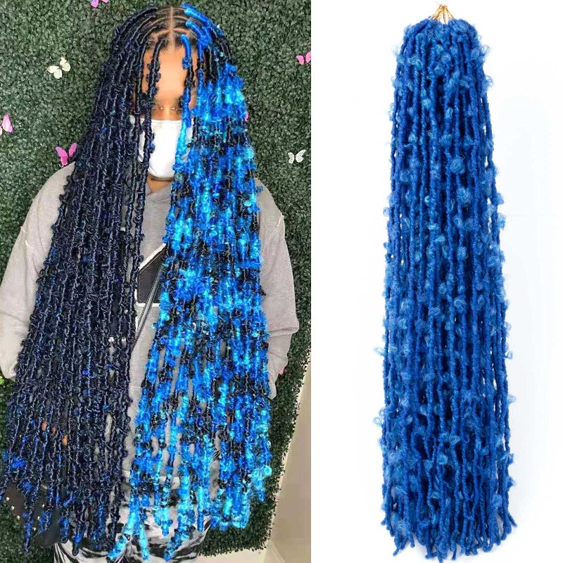 Ahrencan Blue Butterfly Locs Crochet Hair30 Inch 5 Packs Pre Looped Distressed Faux Locs Crochet Hair For WomenPrelooped Soft Butterfly Locks Crochet BraidsSynthetic Braiding Hair305packsBlue